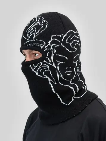 Beyond Medals MEN'S JACQUARD KNIT BALACLAVA ANGEL BLACK