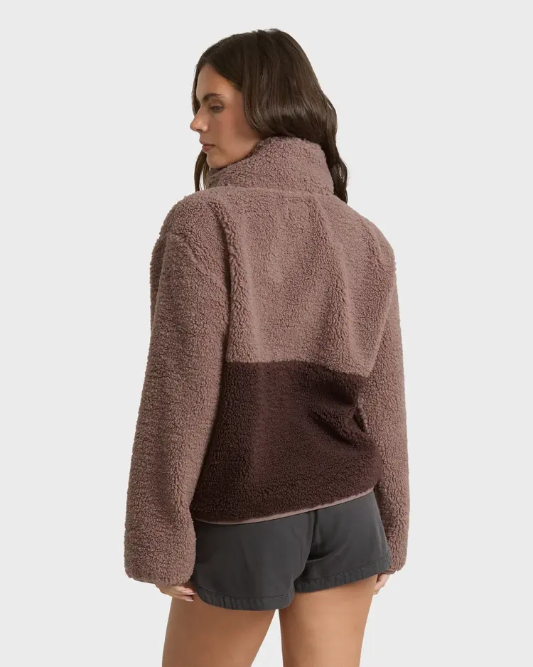 Billabong WOMEN'S HORIZON SHERPA MOCK NECK HALF ZIP SWEATSHIRT