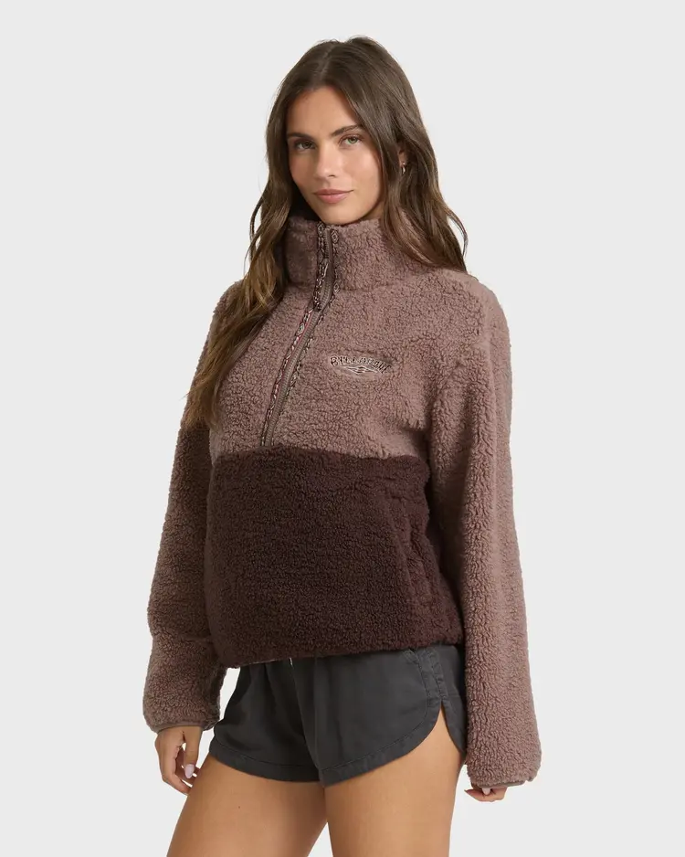 Billabong FEMMES HORIZON SHERPA MOCK NECK HALF ZIP SWEATSHIRT