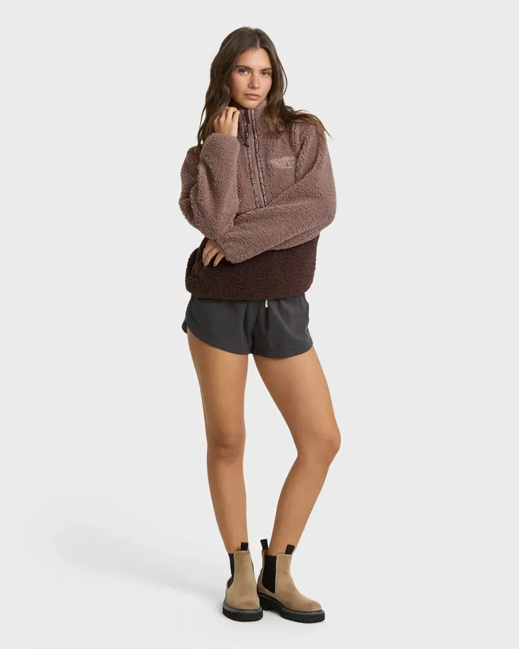 Billabong WOMEN'S HORIZON SHERPA MOCK NECK HALF ZIP SWEATSHIRT