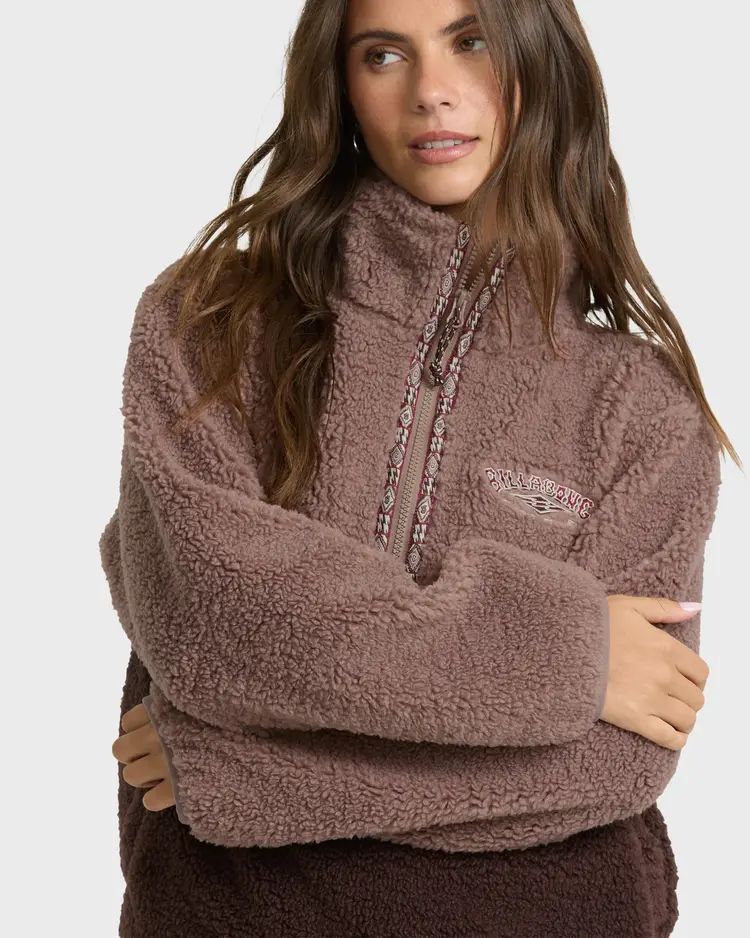 Billabong FEMMES HORIZON SHERPA MOCK NECK HALF ZIP SWEATSHIRT