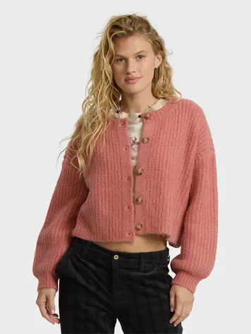 Billabong FEMMES HOLIDAZED SUNSET CARDIGAN VINTAGE PINK