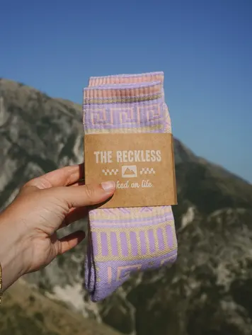 Notice the reckless WOMEN'S ALPINE LAVENDER WARM SOCKS