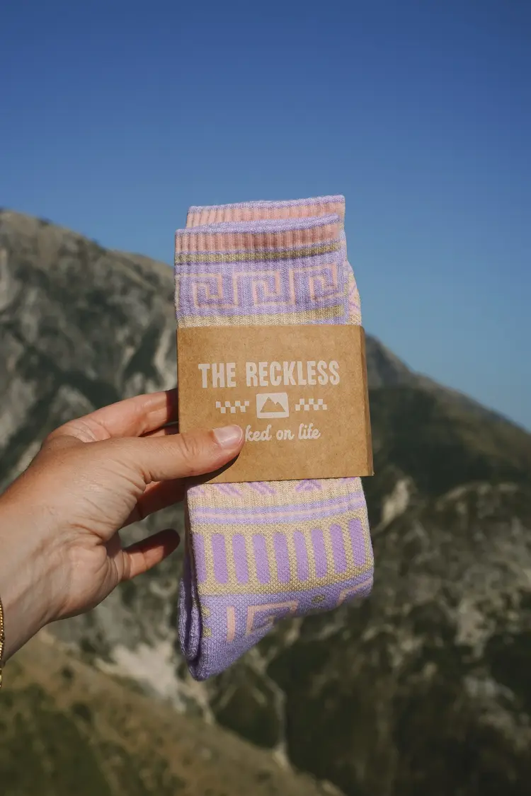 Notice the reckless FEMMES ALPINE LAVENDER WARM SOCKS