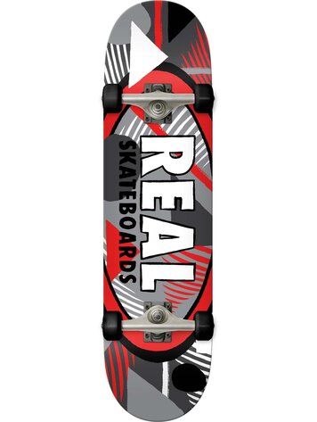 Real HATCHED OVAL COMPLETE SKATEBOARD RED