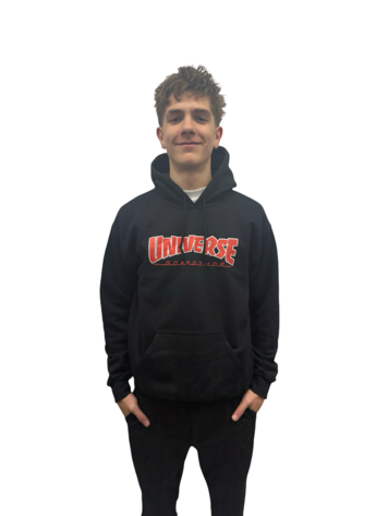 Universe Boardshop THRASHED UNIVERSE HOODIE BLACK/WHITE/RED/RED