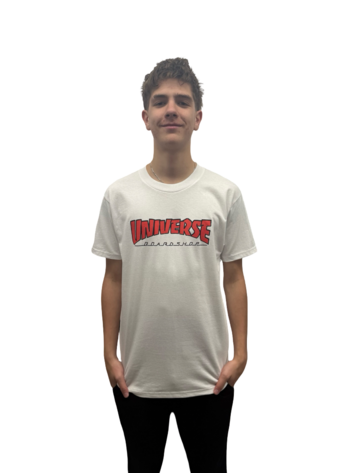 Universe Boardshop THRASHED UNIVERSE T-SHIRT WHITE/BLACK/RED/BLACK