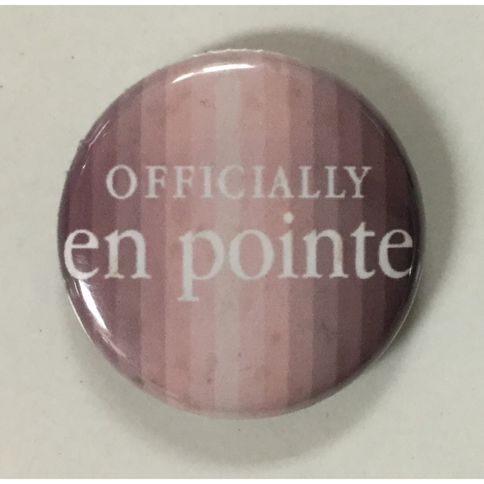 B+ Printworks 100CC37 1" Button - Officially en Pointe (Pink)