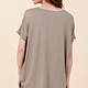 Double Zero Surplice Front Top with Roll Up Sleeve