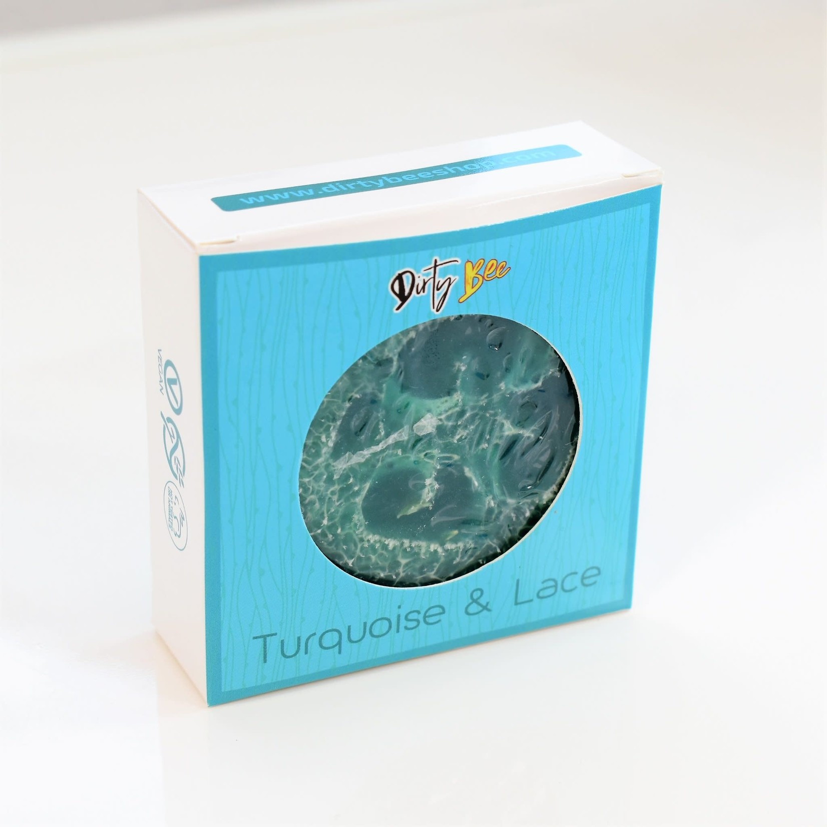 Dirty Bee Turquoise and Lace Loofah Soap