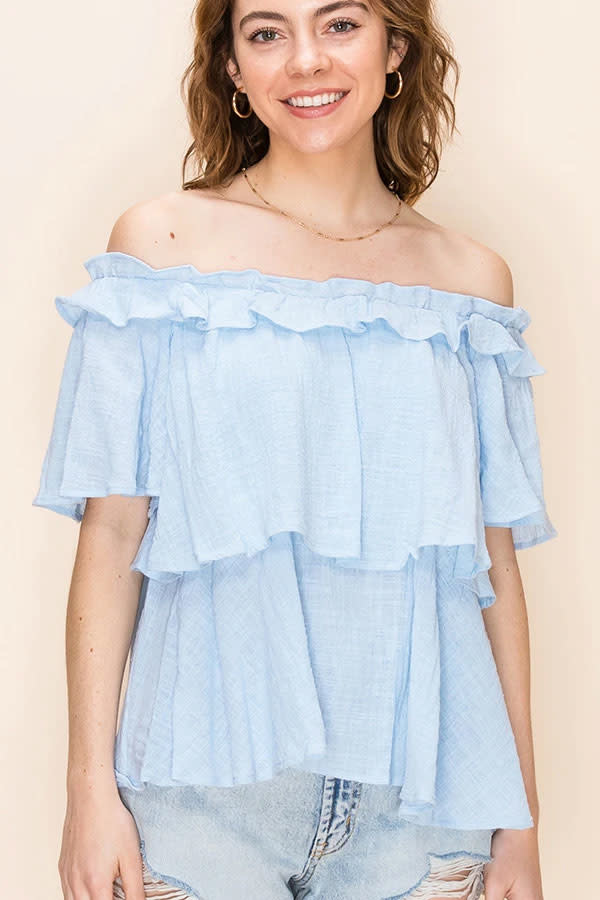 Favlux Off the Shoulder Ruffle Top