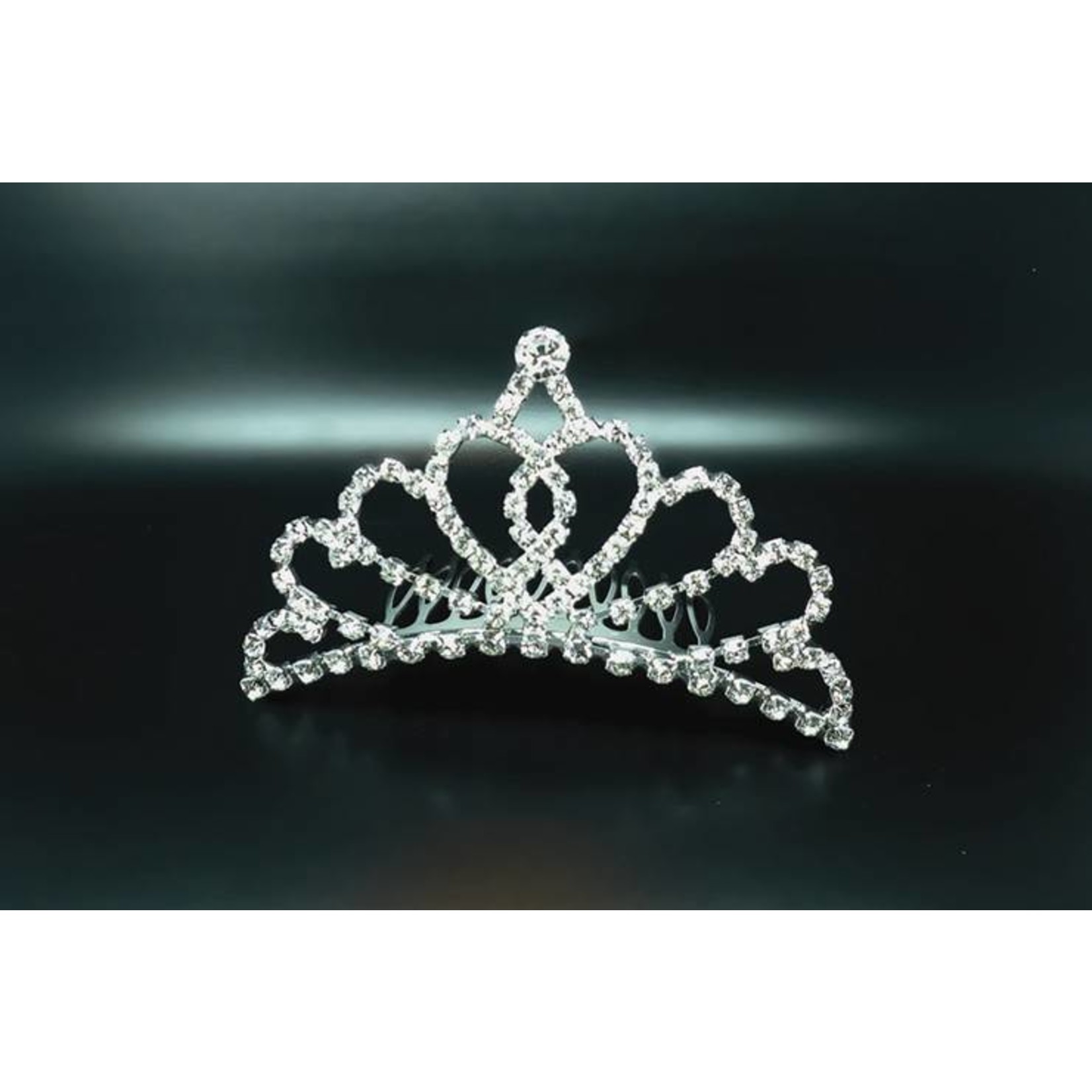 FH2 TR0310  Rhinestone Tiara Comb Medium