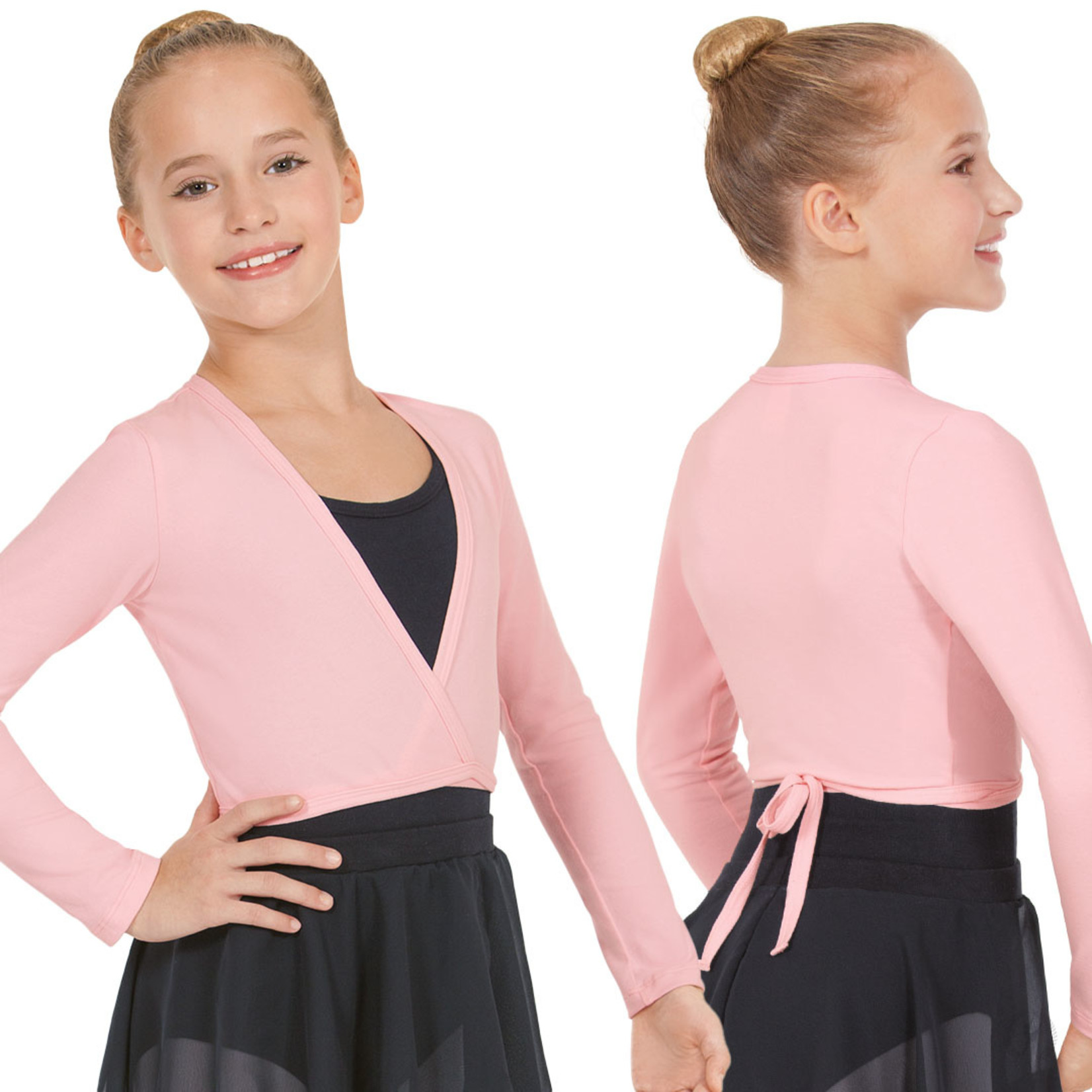 Eurotard 10523c - Girls Long Sleeve Cotton Lycra® Ballet Wrap Sweater