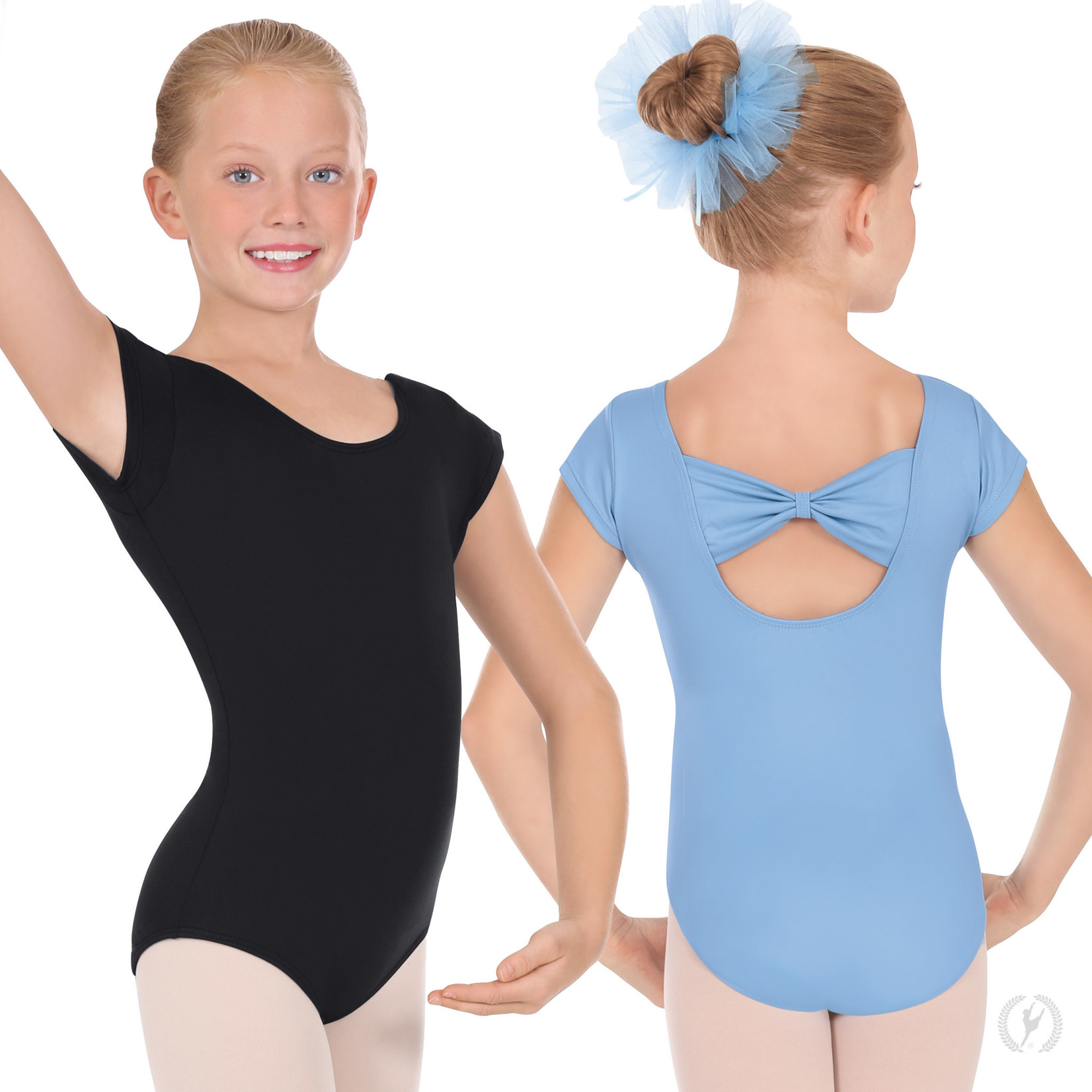 Eurotard 44286 - Girls Bow Back Cap Sleeve Leo