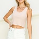 Double Zero Bloom Again Cropped Ribbed Tank Top
