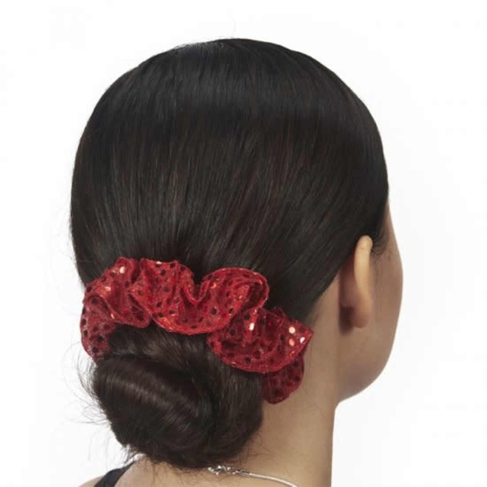 Dasha Designs 2306 Sequin Ruffle Scrunchie - Silver