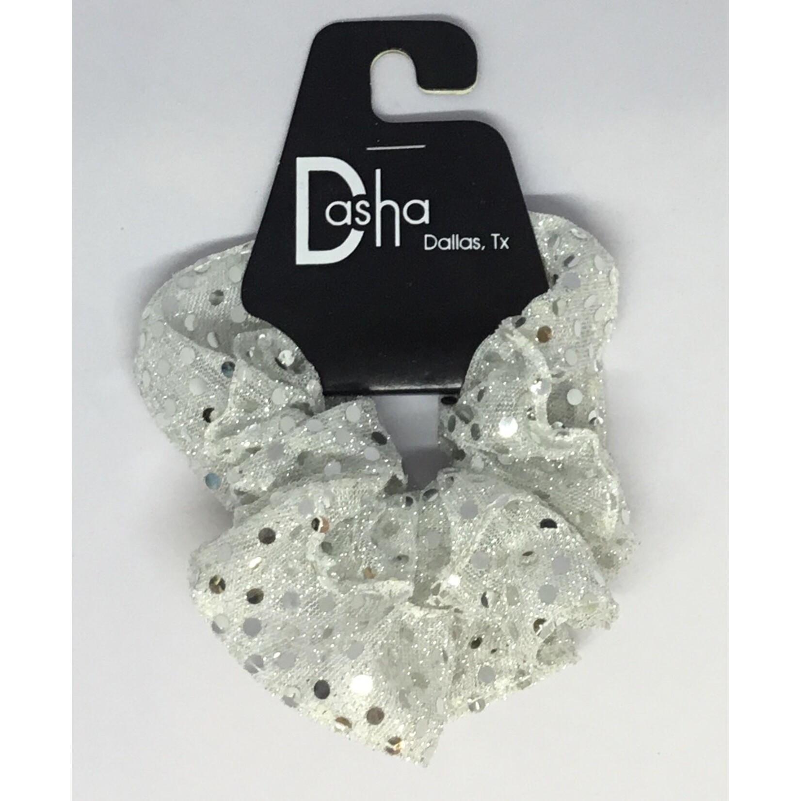 Dasha Designs 2306 Sequin Ruffle Scrunchie - Silver