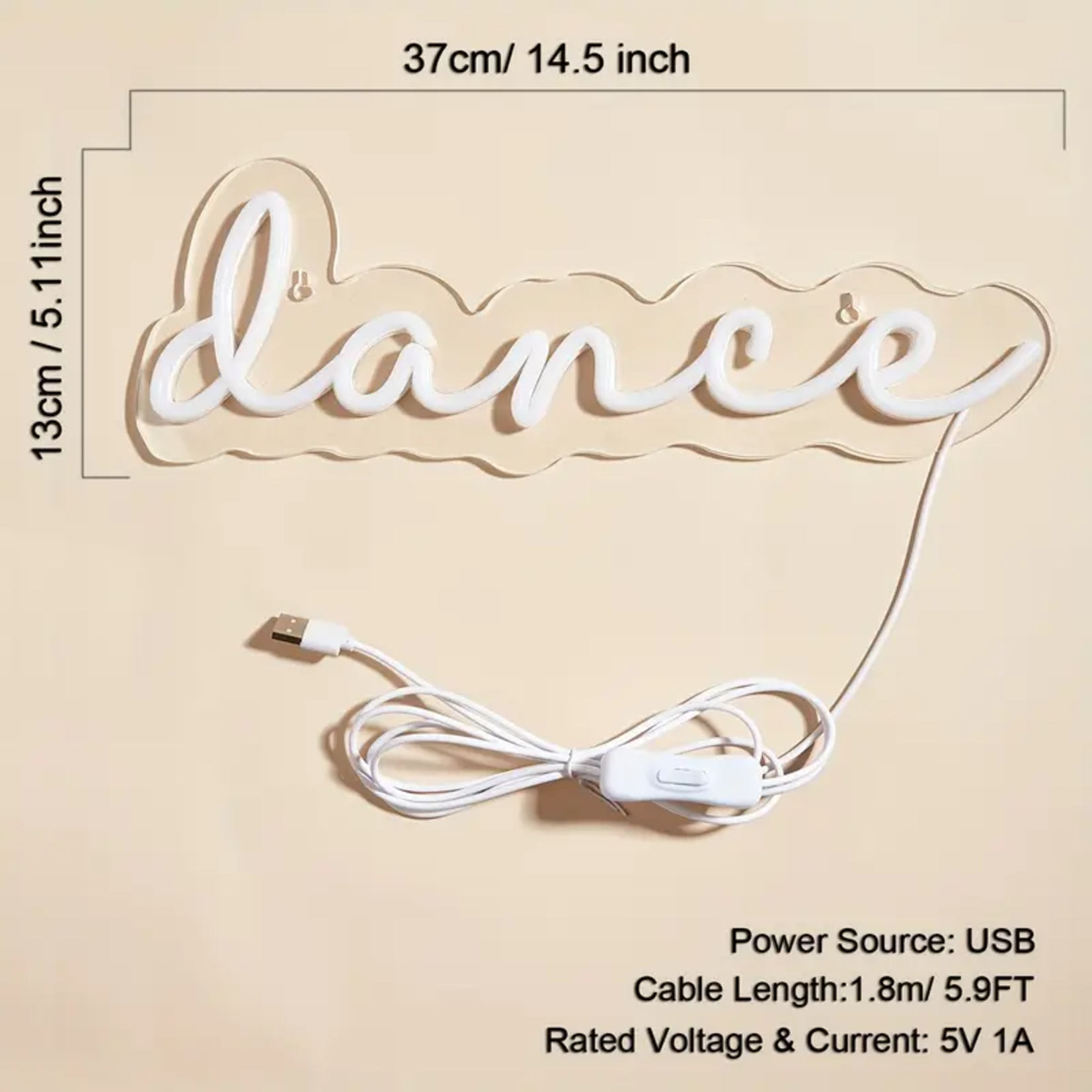 Claypool Dancewear Company G001 "Dance" - Warm White LED Sign