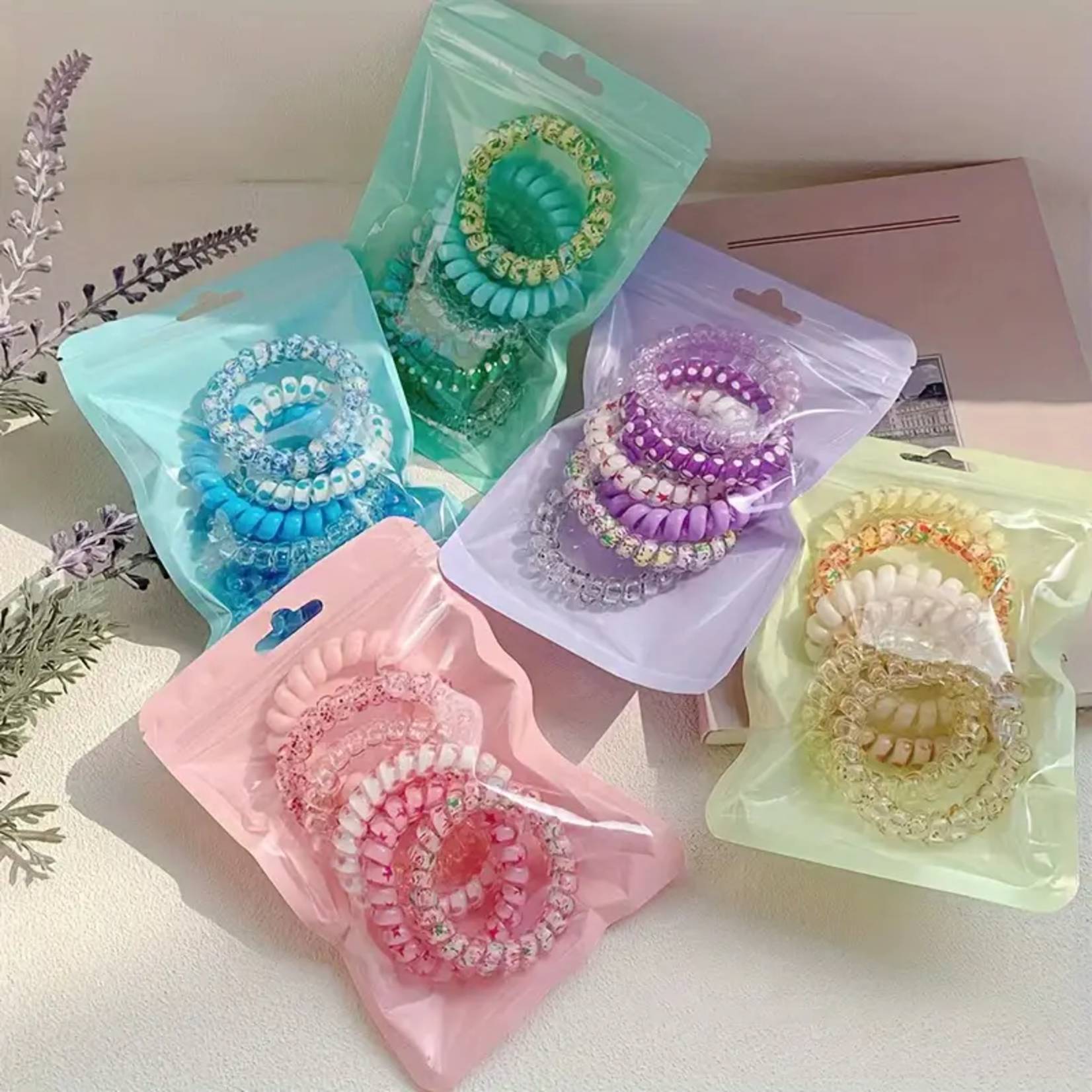 Claypool Dancewear Company AH008 Telephone Wire Hair Ties - 6 pcs