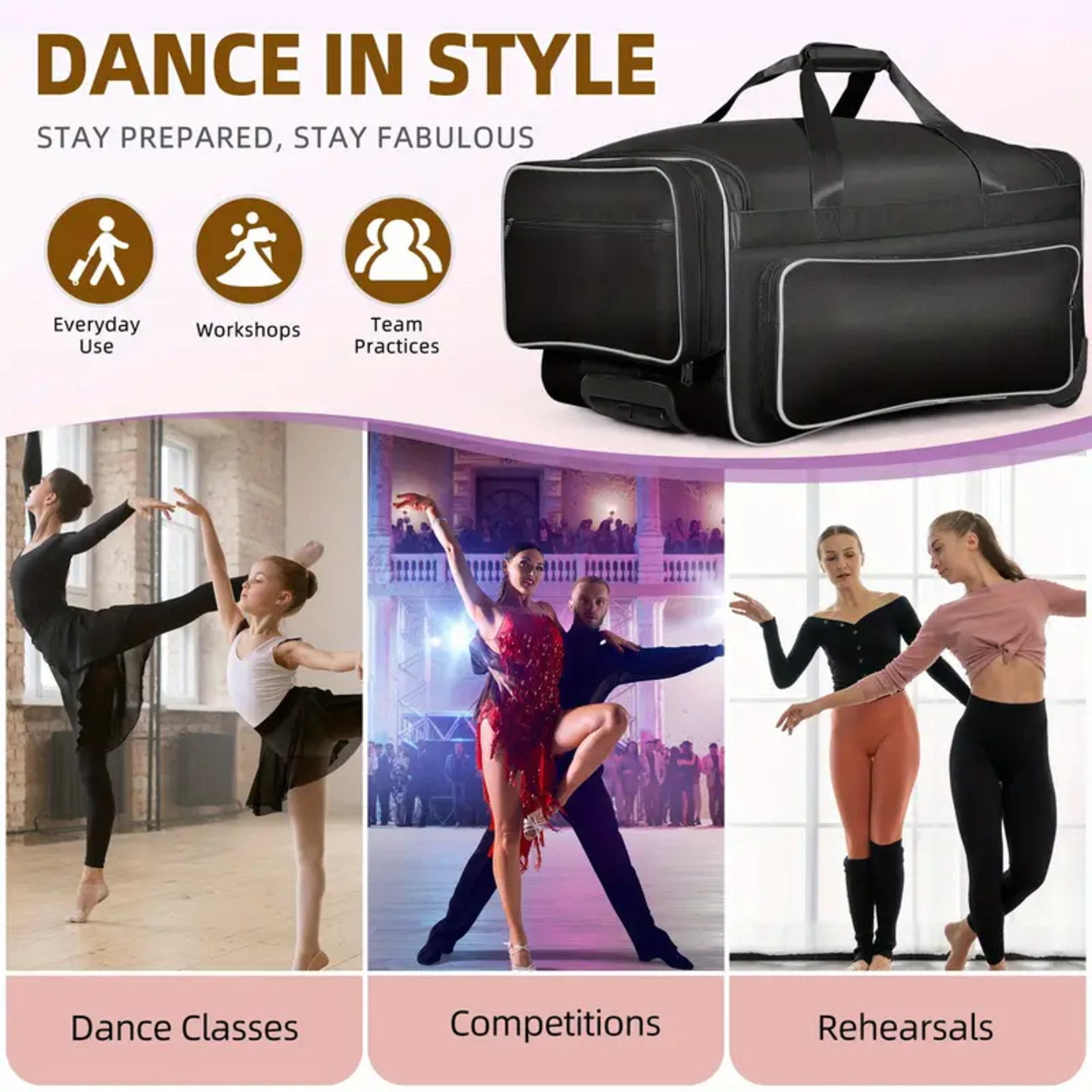Claypool Dancewear Company ABA001 Dance Bag w/Garment Rack