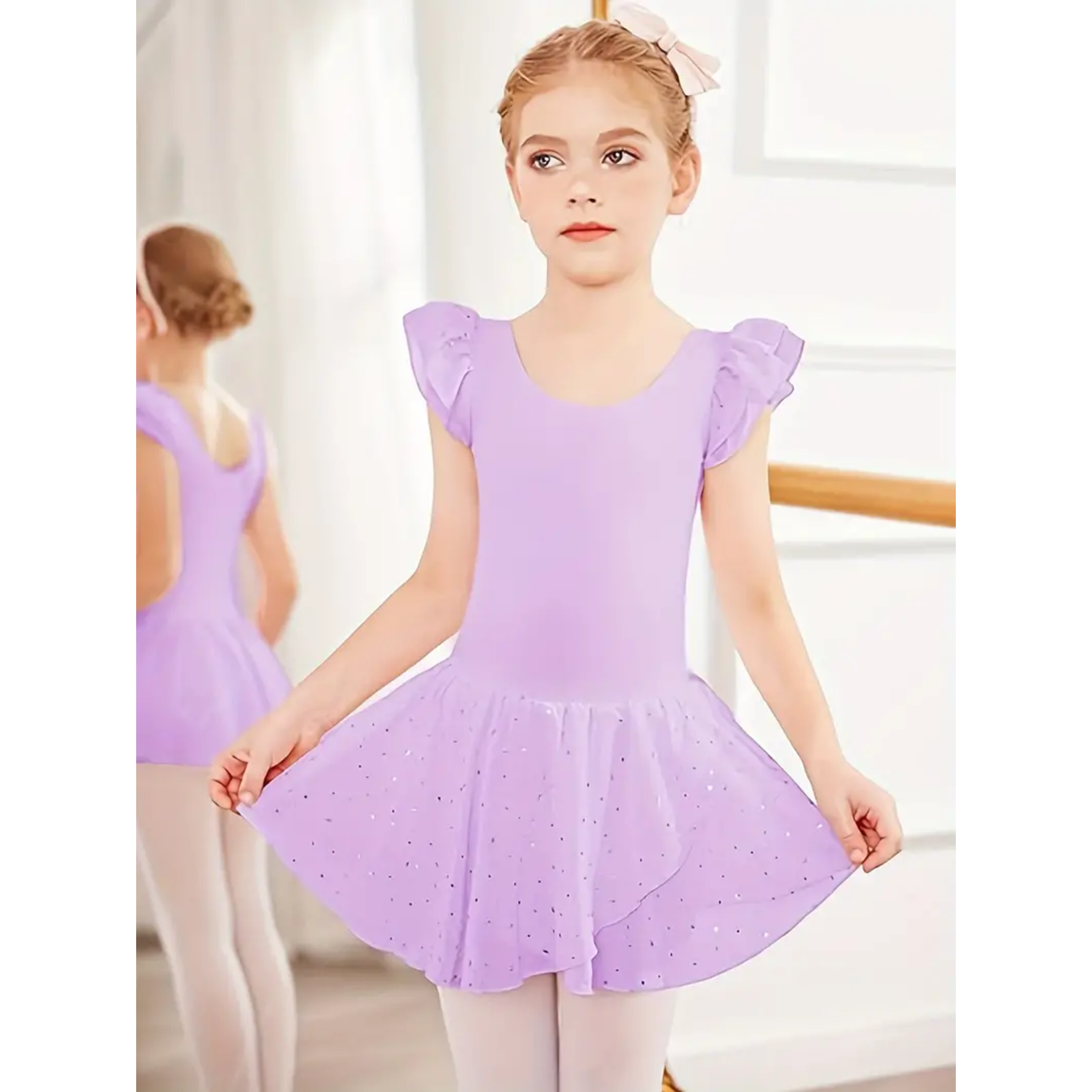 Claypool Dancewear Company LG003 Sequin Short Sleeve Leo Dress