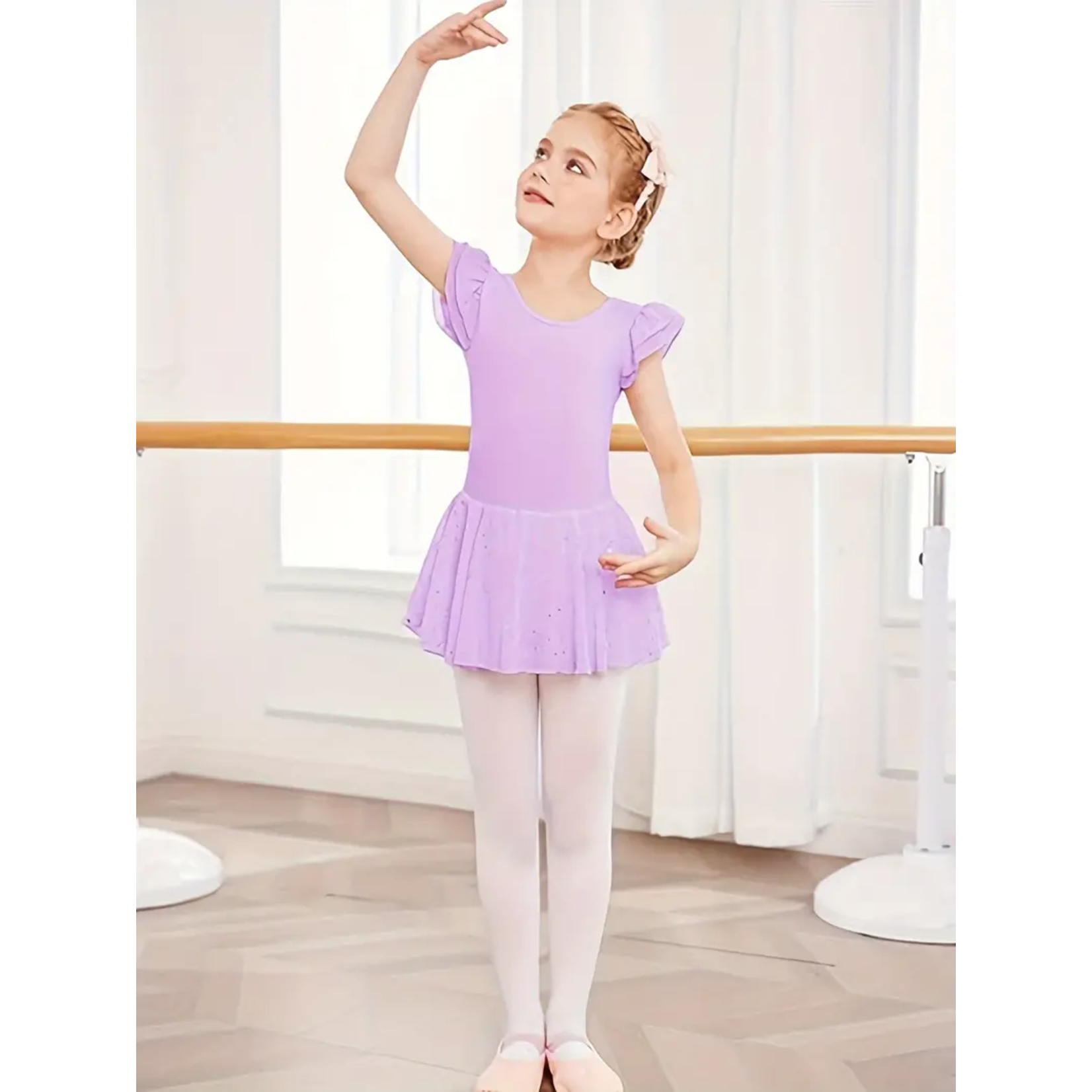 Claypool Dancewear Company LG003 Sequin Short Sleeve Leo Dress