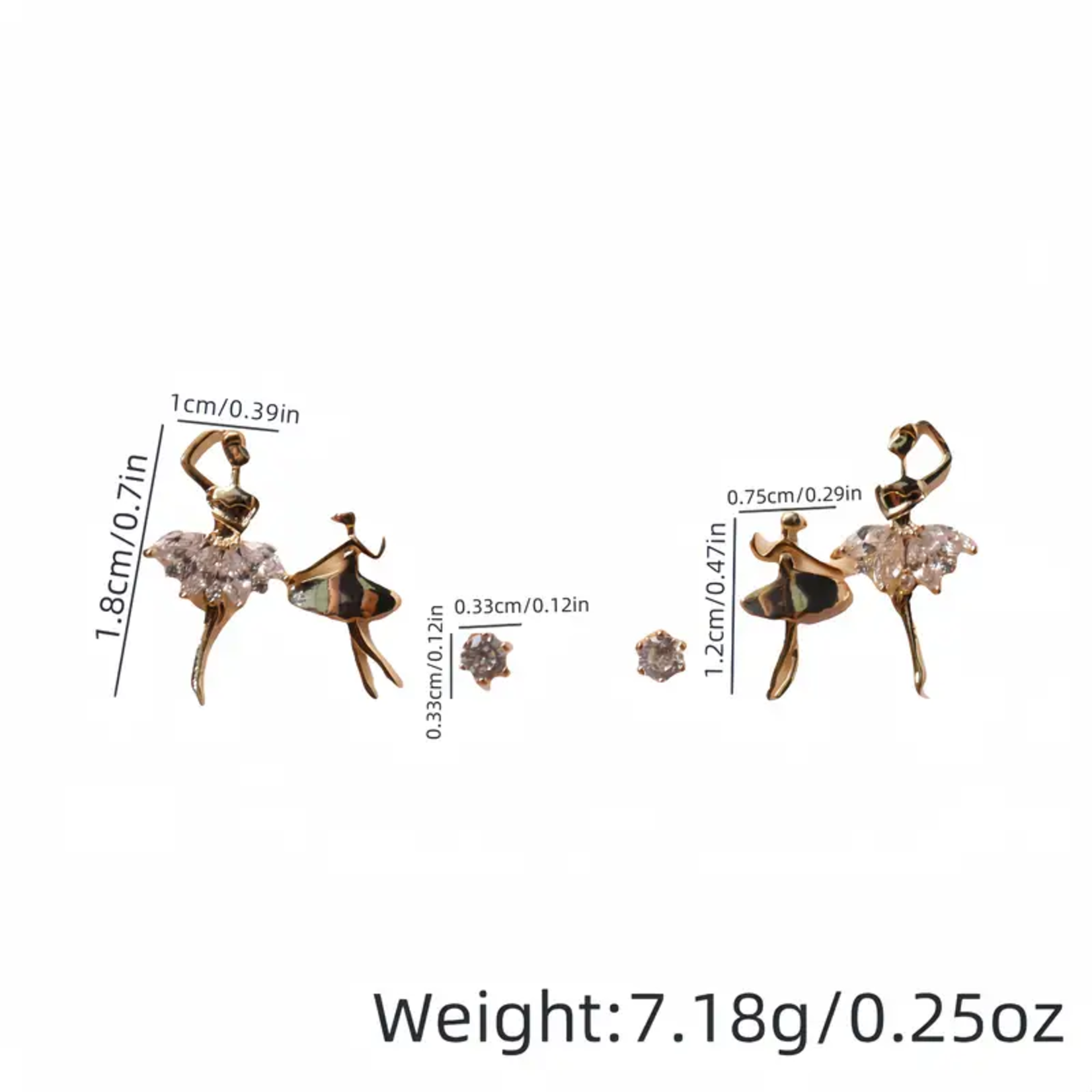Claypool Dancewear Company AJ001 Ballet Stud Earrings