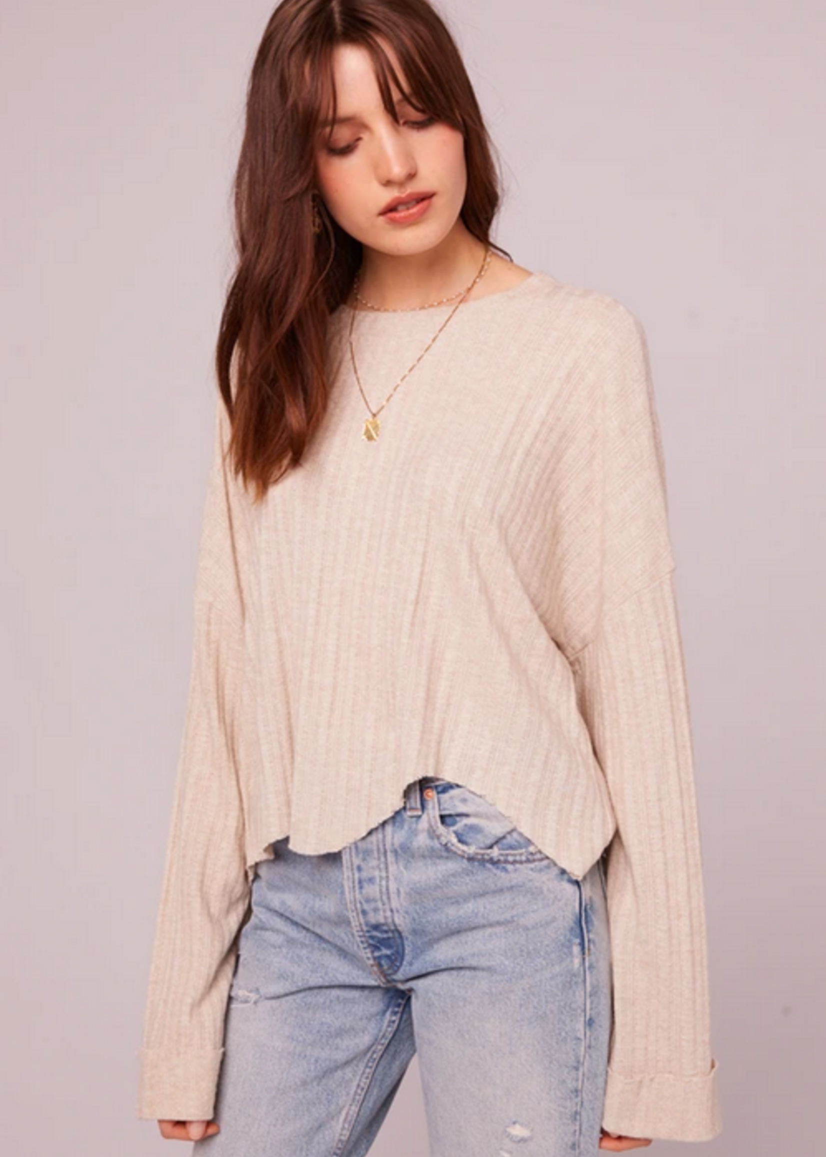 BAND OF GYPSIES WESTMINSTER ASYMMETRICAL HEM SWEATER