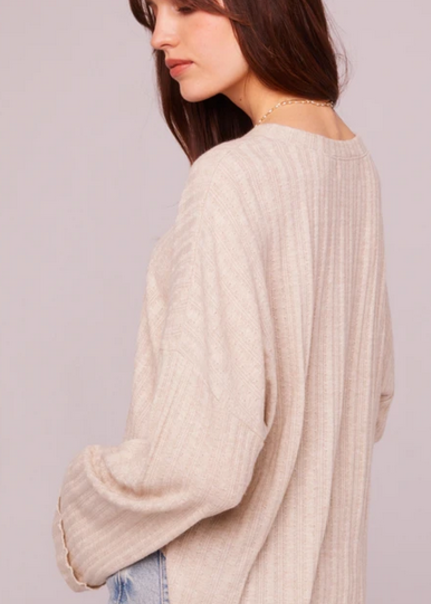 BAND OF GYPSIES WESTMINSTER ASYMMETRICAL HEM SWEATER