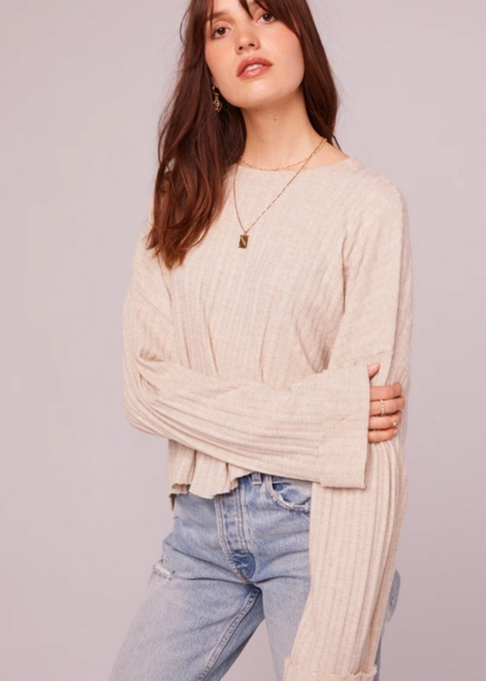 BAND OF GYPSIES WESTMINSTER ASYMMETRICAL HEM SWEATER