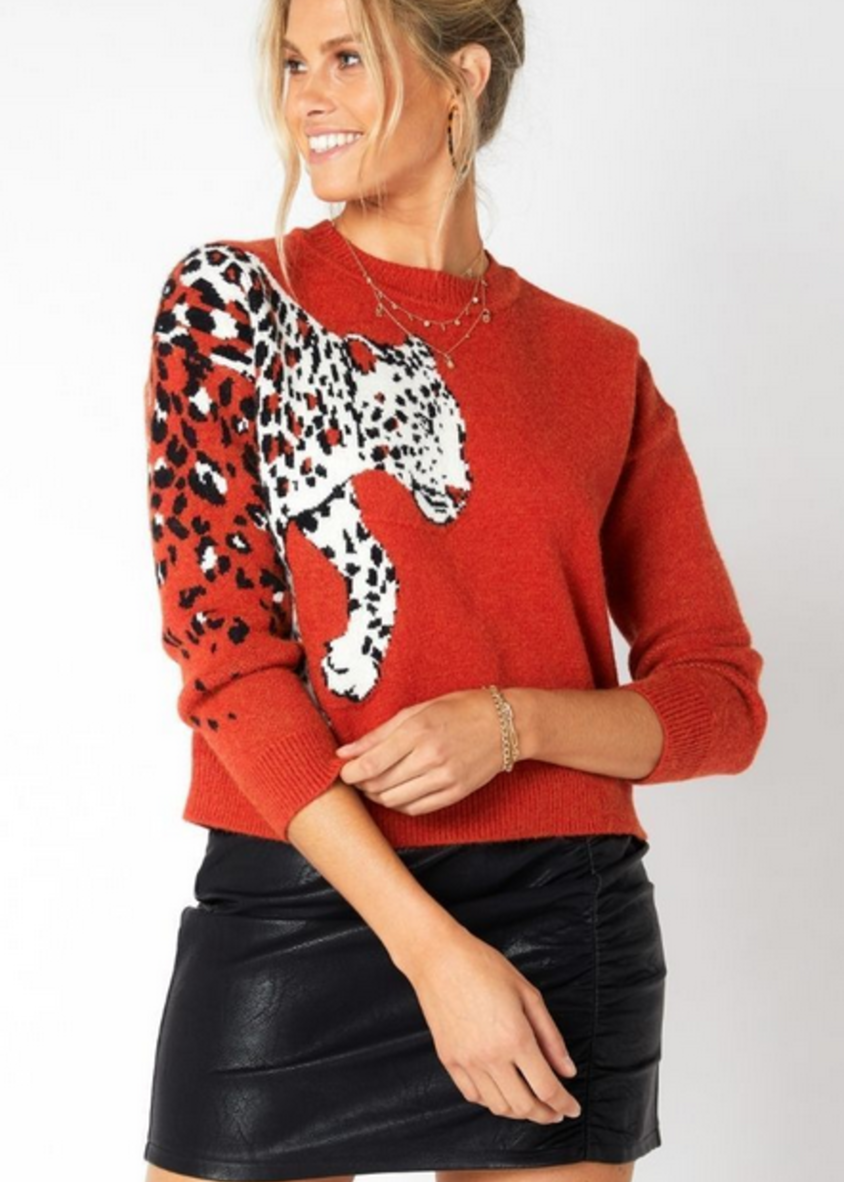 MINKPINK FELINE KNIT SWEATER