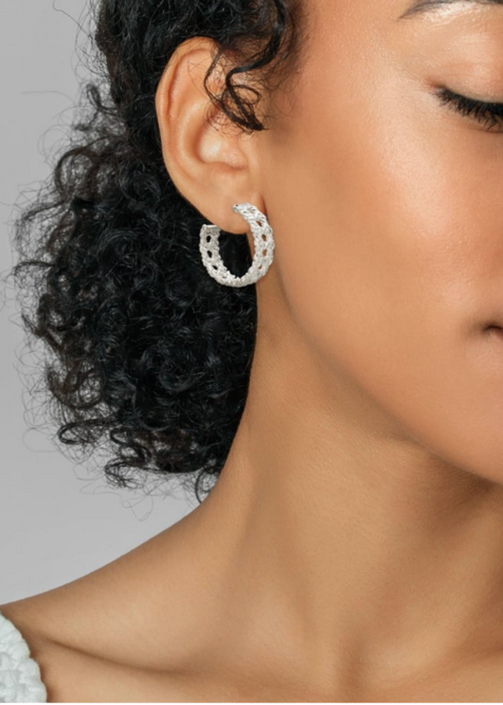 NATALIE HOOP EARRINGS SILVER