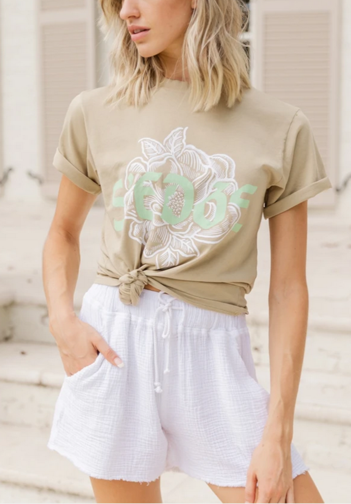 S'EDGE MARTY RAW EDGE GAUZE SHORT