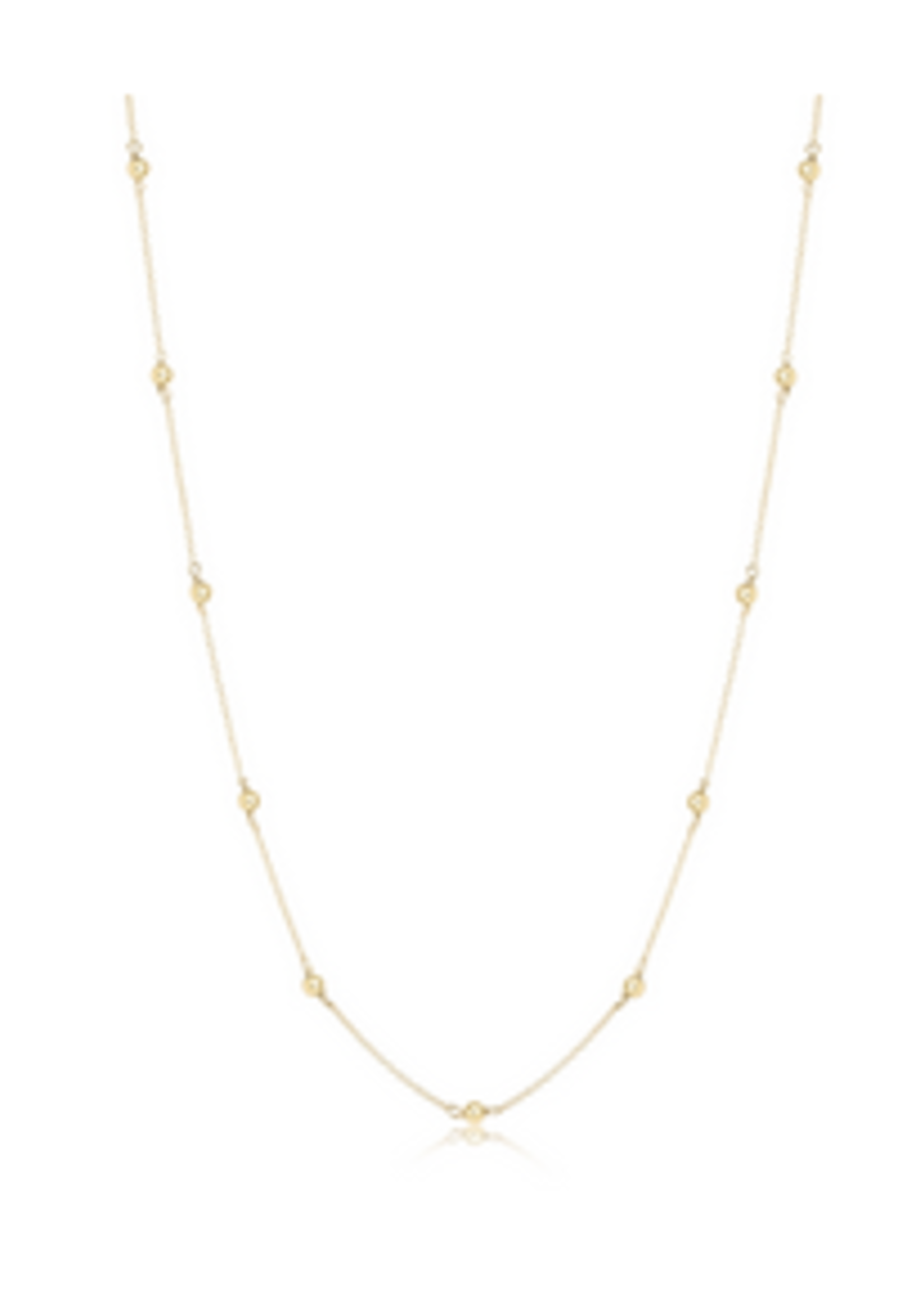 41' NECKLACE SIMPLICITY CHAIN GOLD 4MM BEAD