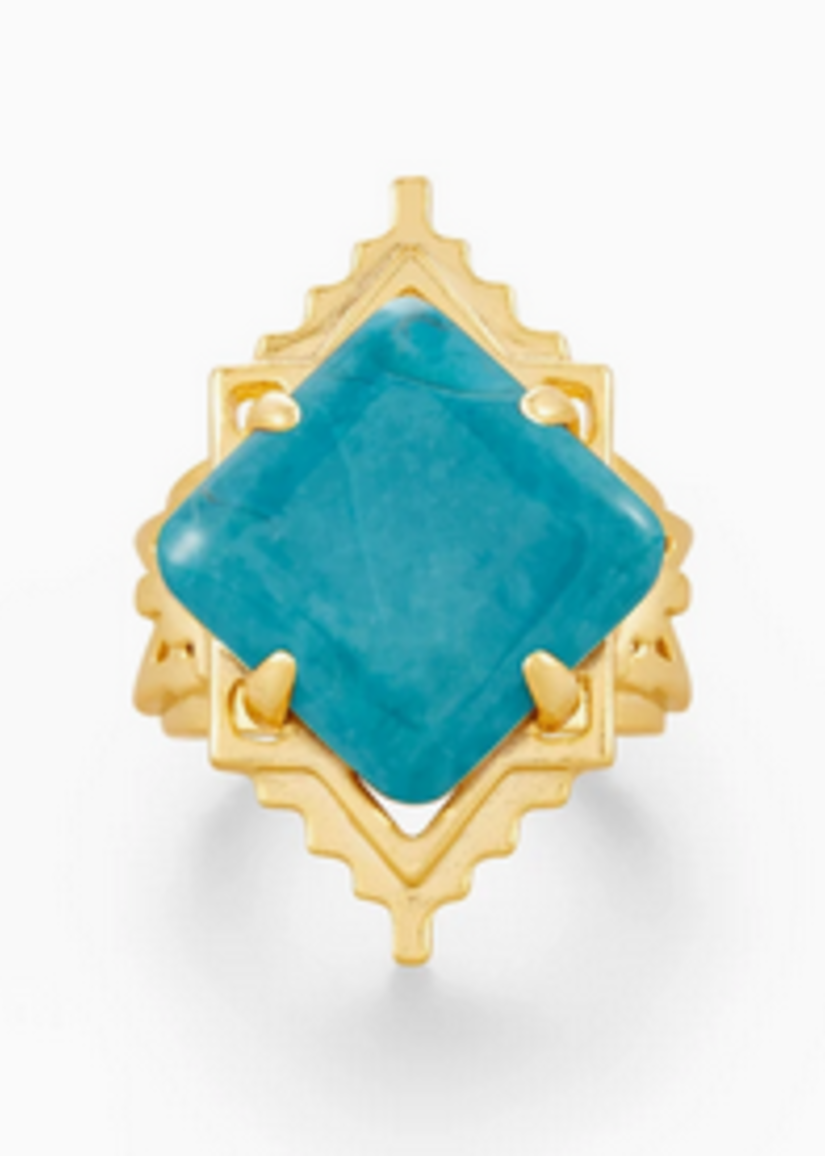 CASS COCKTIAL RING GOLD TEAL 7