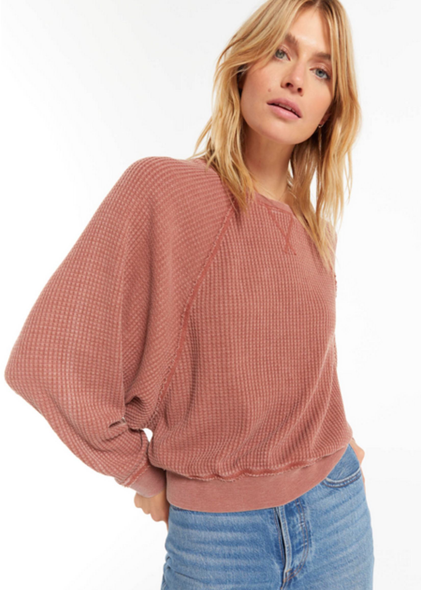 Z SUPPLY CLAIRE WAFFLE LONG SLEEVE