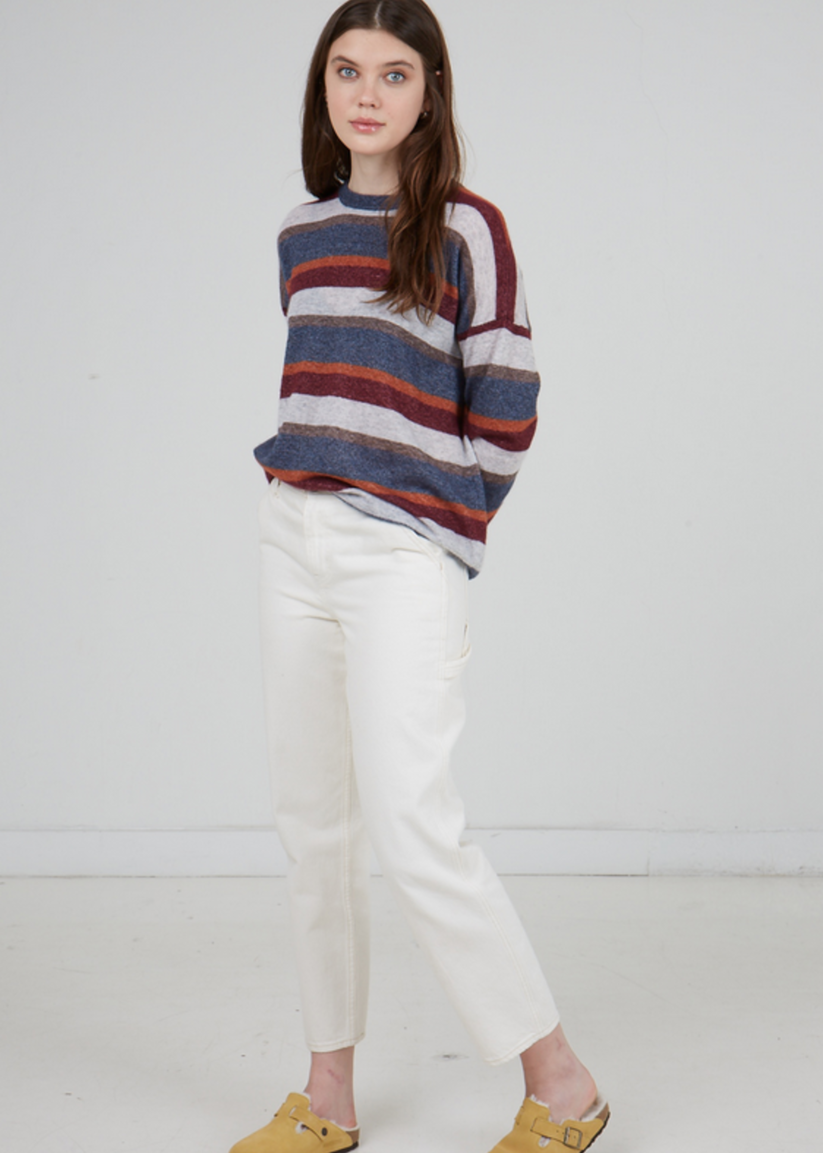 RELAXED FIT STRIPE CREW