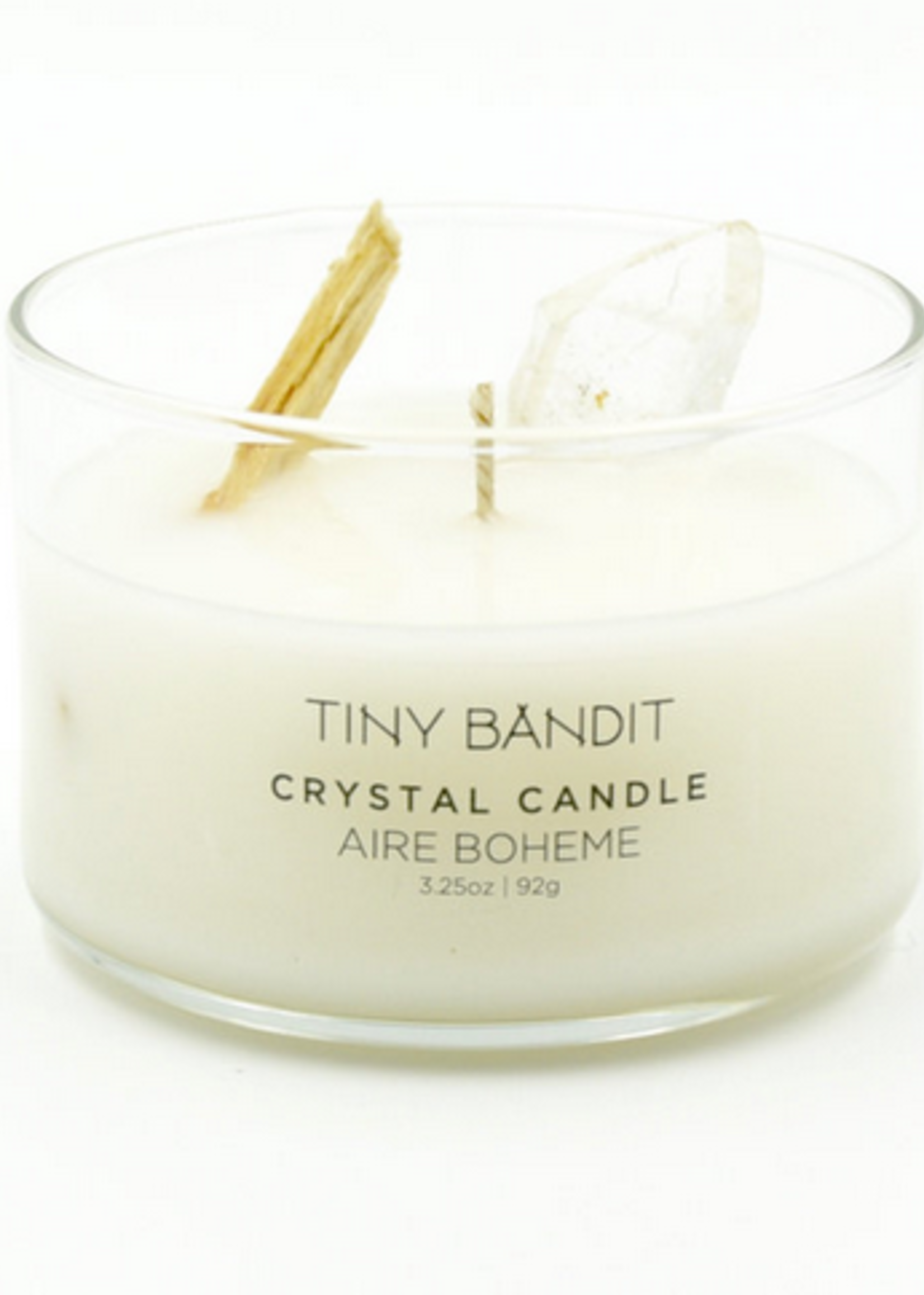 TINY BANDIT CRYSTAL CANDLE 3.5OZ IN WOOD BOX