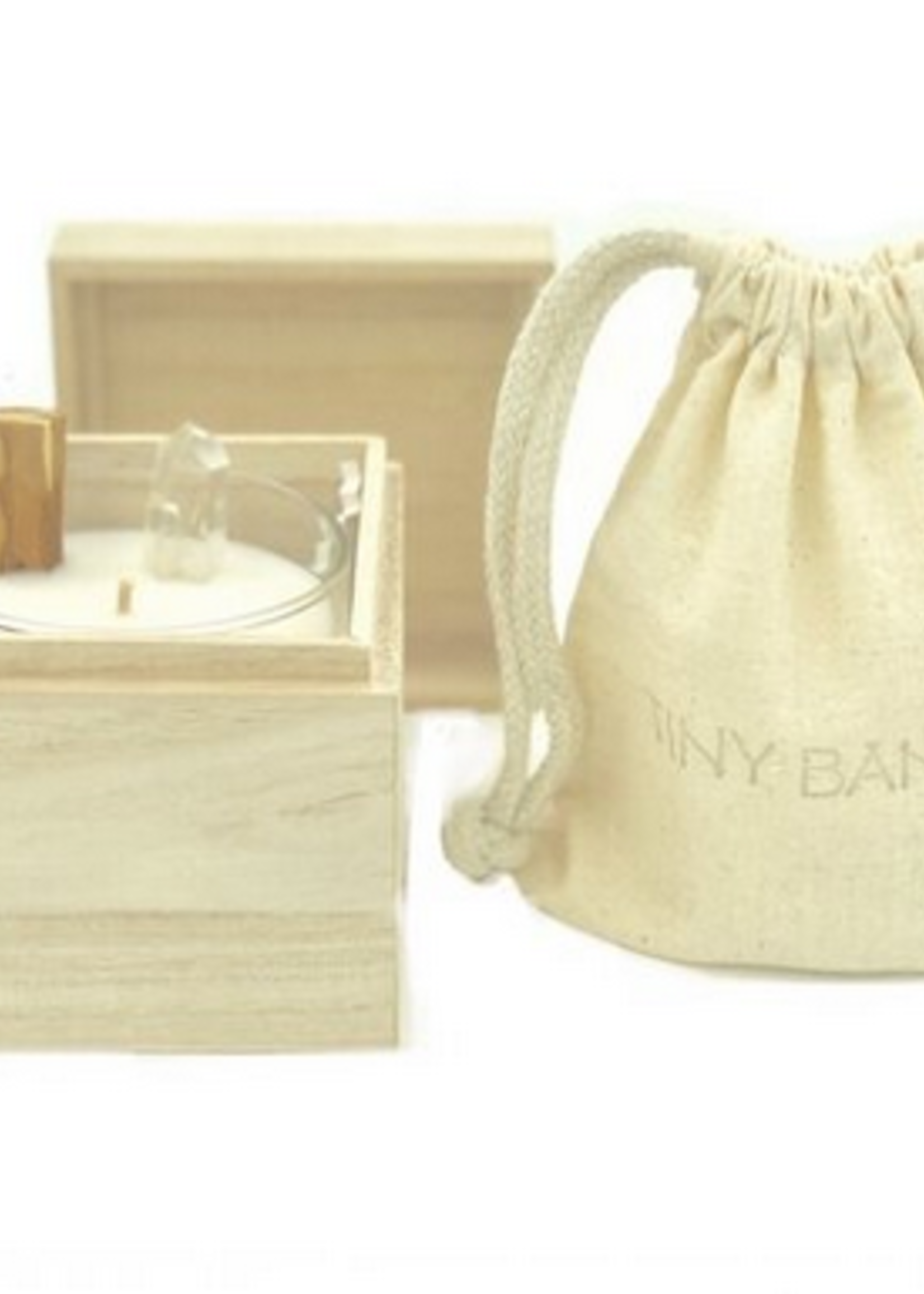 TINY BANDIT CRYSTAL CANDLE 3.5OZ IN WOOD BOX