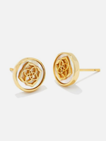 STAMPED DIRA STUD EARRING GOLD IVORY MOTHER OF PEARL