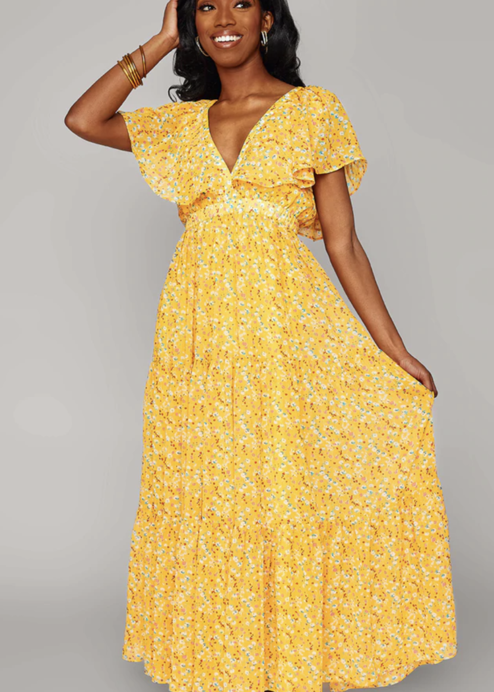 BUDDY LOVE CECE FLUTTER SLEEVE MAXI 