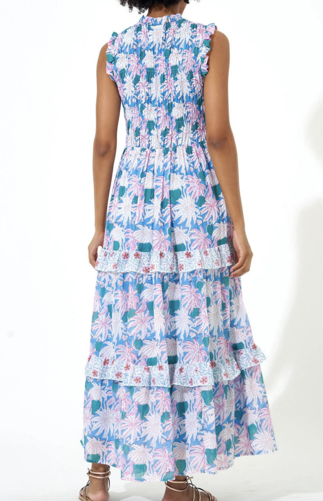 OLIPHANT S/L SMOCKED MAXI DRESS