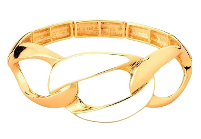 SHEILA FAJL RESIN WHITE JAGA BRACELET