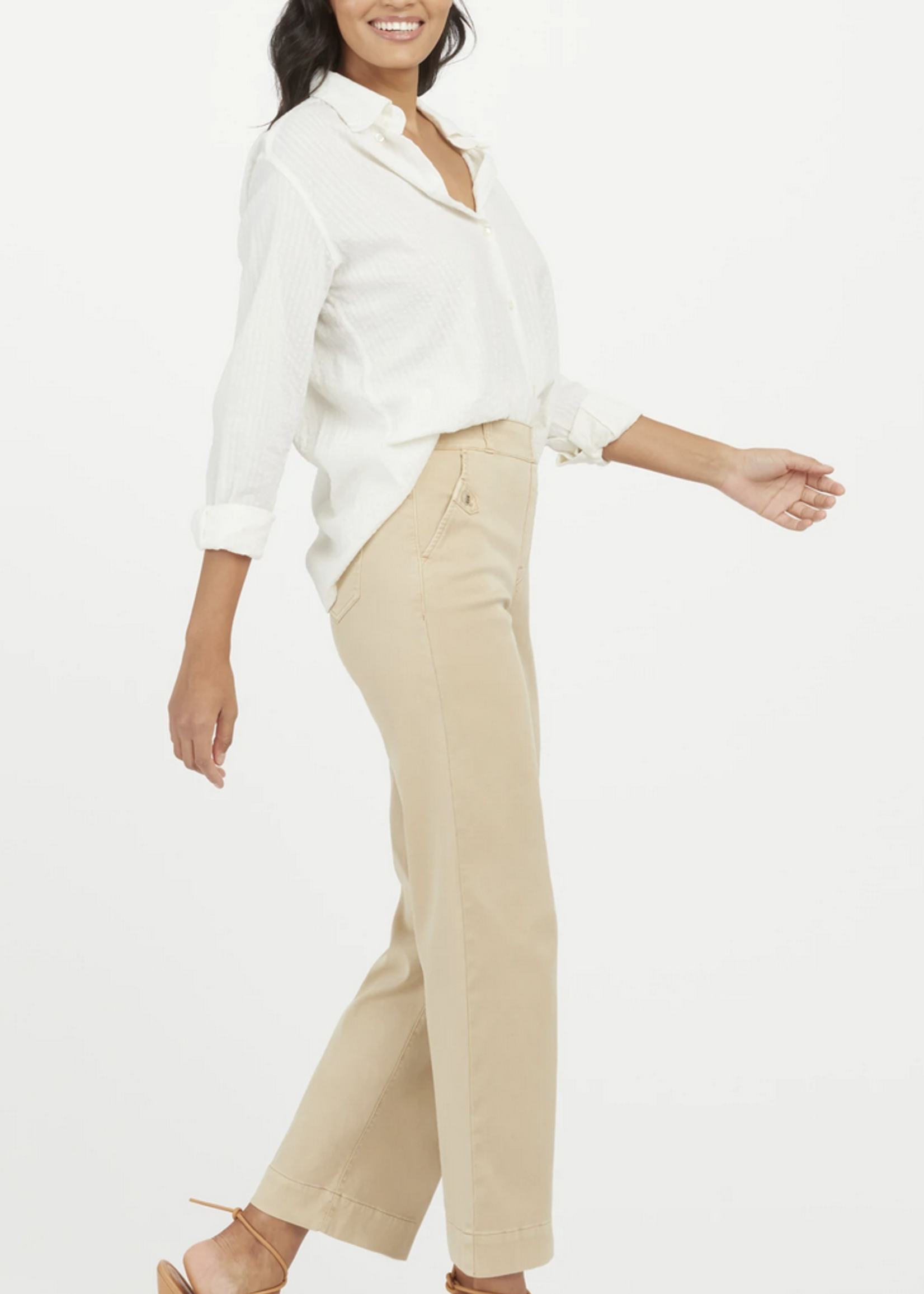 Spanx STRETCH TWILL CROPPED WIDE LEG PANT