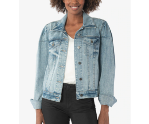 KUT JULIA PUFF SLEEVE DENIM JACKET 