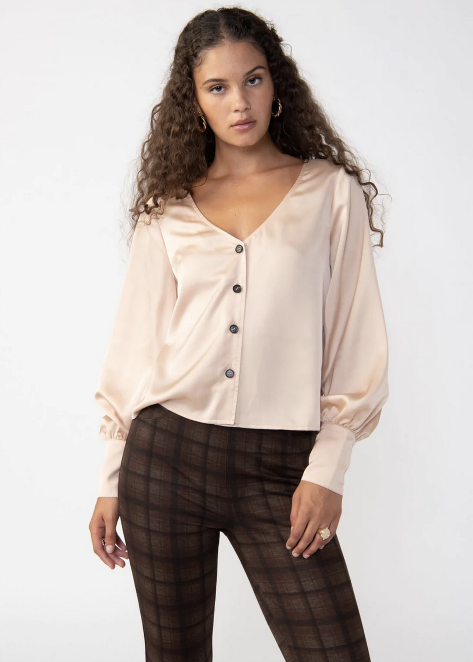 SANCTUARY EXTENDED CUFF BLOUSE