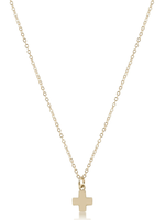 16" NECKLACE GOLD - SIGNATURE CROSS SMALL GOLD CHARM