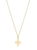 16" NECKLACE GOLD SIGNATURE CROSS GOLD CHARM