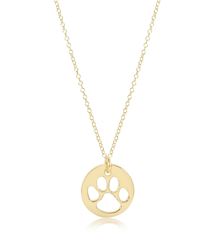 16" NECKLACE GOLD - PAW PRINT
