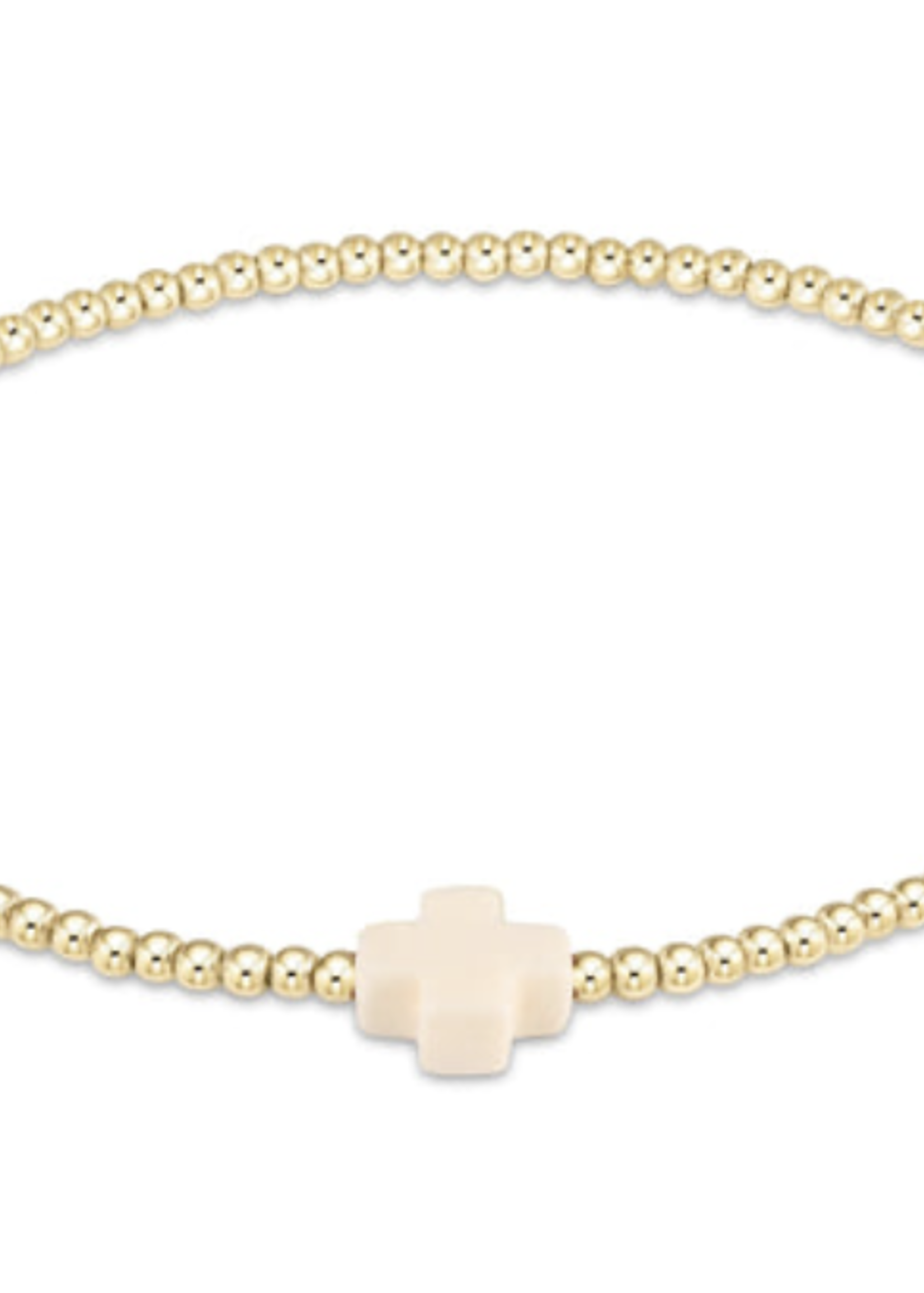 Signature Cross Gold Pattern 2mm Bead Bracelet